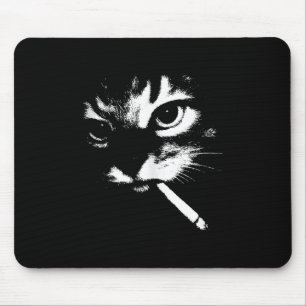 Zigarette Kitten Funny Smoking Cat Meme Gangster C Mousepad