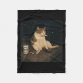 Zigarette Kitten Funny Smoking Cat Meme Stud Fleecedecke (Vorderseite)