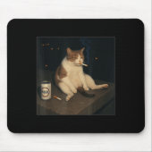Zigarette Kitten Funny Smoking Cat Meme Stud Mousepad (Vorne)