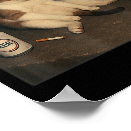 Zigarette Kitten Funny Smoking Cat Meme Stud Poster (Ecke)