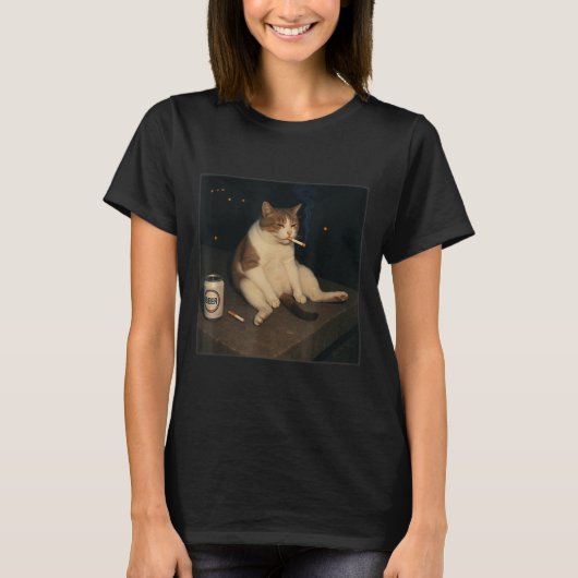 Zigarette Kitten Funny Smoking Cat Meme Stud T-Shirt (Vorderseite)