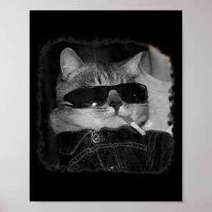 Zigarette Kitten Gang Cat Rauchen Zigarette Funny Poster