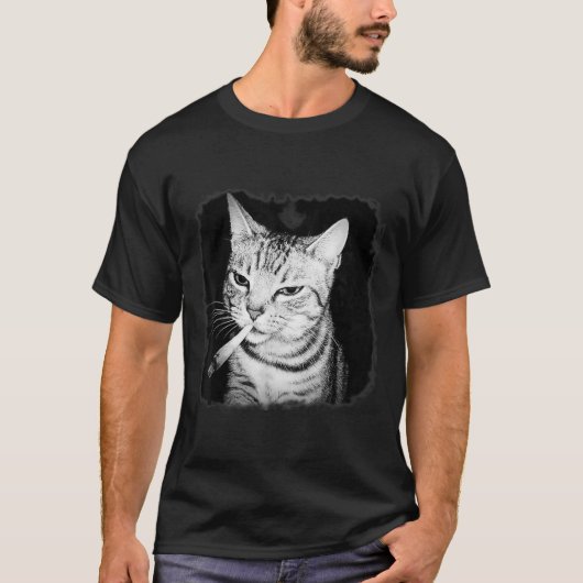 Zigarette Kitten Gang Cat Rauchen Zigarette Funny T-Shirt (Vorderseite)