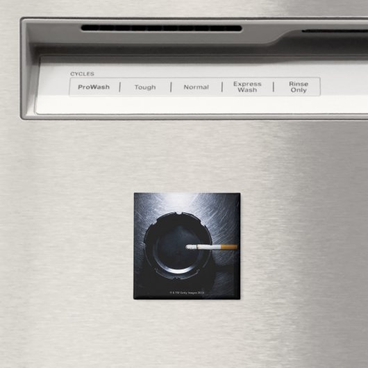 Zigarette und Ashtray auf Edelstahl Magnet (In Situ (Geschirrspüler))