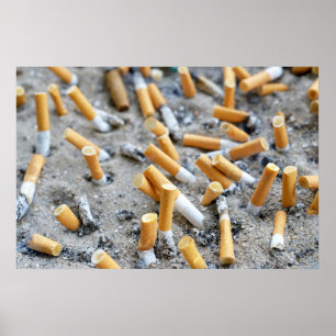 Zigaretten im Außenbereich Aschenbecher Poster