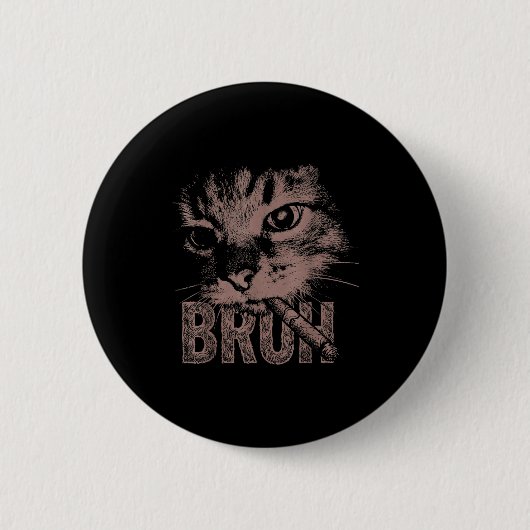 Zigaretten-Kätzchen lustige rauchende Katze Meme d Button (Vorderseite)