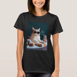 Zigaretten-Kätzchen Lustiges rauchendes Katzen-Mem T-Shirt