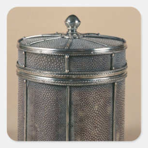 Zigarettenkasten mit shagreen Seiten, 1928 Quadratischer Aufkleber