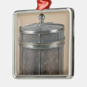 Zigarettenkasten mit shagreen Seiten, 1928 Silbernes Ornament (Links)