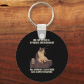 Zigarettenkitte Sonnenrauchkatze Meme Work-Life Schlüsselanhänger (Vorderseite)