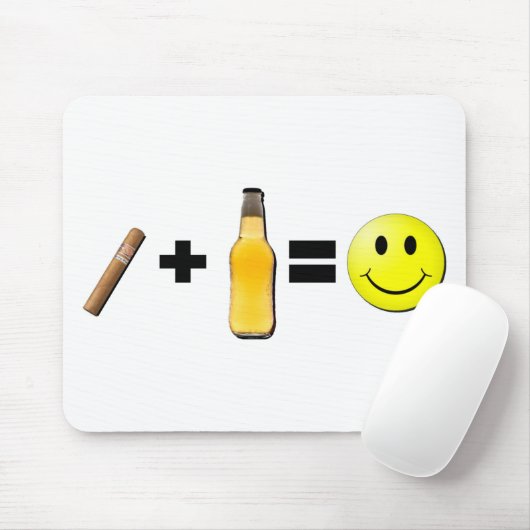 Zigarre + Bier = Glück Mousepad (Mit Mouse)