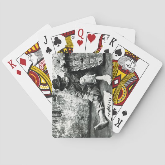 Zigarre-Endeverkäufer, c, 1865 (b/w Foto) Spielkarten (Rückseite)