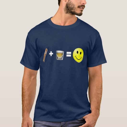 Zigarre + Schüsse = Glück T-Shirt (Vorderseite)