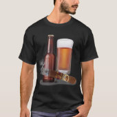 Zigarre und Bier T-Shirt (Vorderseite)