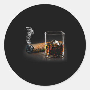 Zigarre und Bourbon: Großartiges Geschenk für Ziga Runder Aufkleber