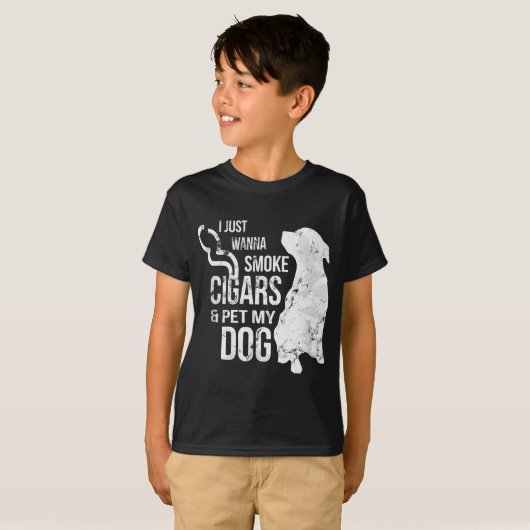 Zigarre und Hund Lover Zigarren zum rauchen und zu T-Shirt (Vorne ganz)