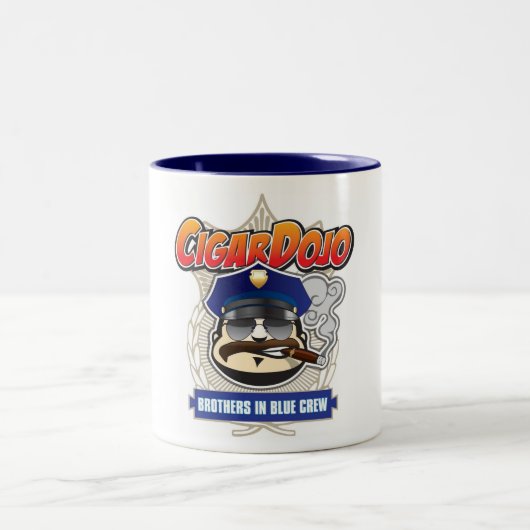 Zigarredojo-Brüder in der blauen Crew-Tasse Zweifarbige Tasse (Mittel)