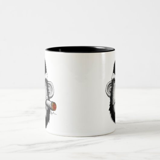 Zigarren-Affe Zweifarbige Tasse (Mittel)