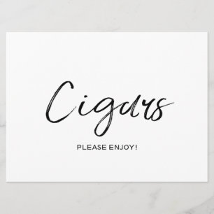 "Zigarren" Hochzeitsschild   Stylisch handgeschrie Einladung