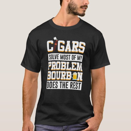 Zigarren lösen den Großteil meines Problems Bourbo T-Shirt (Vorderseite)