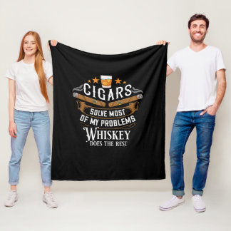 Zigarren lösen die meisten meiner Probleme Whiskey Fleecedecke