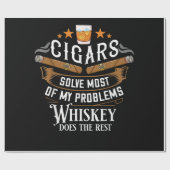 Zigarren lösen die meisten meiner Probleme Whiskey Geschenkpapier (Flach)