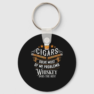 Zigarren lösen die meisten meiner Probleme Whiskey Schlüsselanhänger