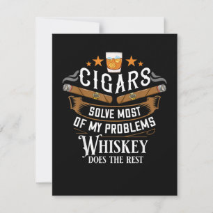 Zigarren lösen die meisten meiner Probleme Whisky Dankeskarte