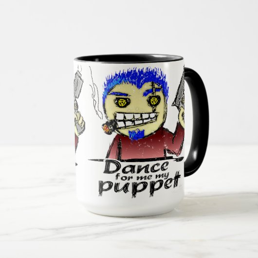 Zigarren-rauchender Verbrecher mit einem Gewehr Tasse (VorderseiteRechts)