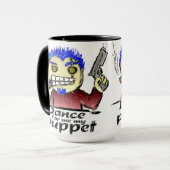 Zigarren-rauchender Verbrecher mit einem Gewehr Tasse (Vorderseite Links)