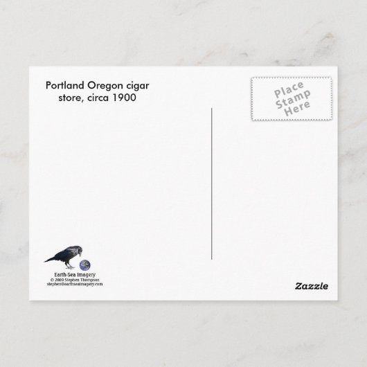 Zigarren-Store, Circa 1900 Postkarte (Rückseite)