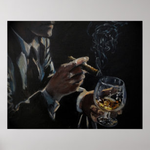 Zigarren und Cognac-Plakatdruck Poster