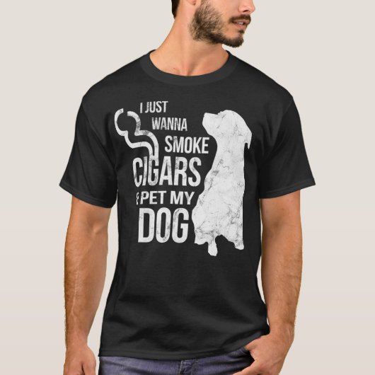 Zigarren und Hunde Lover Zigarren zum rauchen und  T-Shirt (Vorderseite)