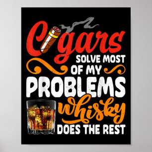 Zigarren und Whiskey Lover Funny Drink Grab Poster