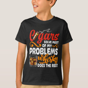 Zigarren und Whiskey Lover Funny Drink Grab T-Shirt