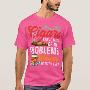 Zigarren und Whiskey-Lustige Sprüche Zigarrenrauch T-Shirt