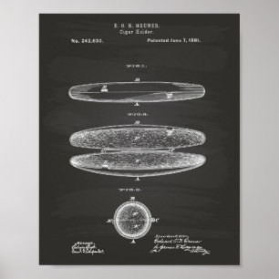 Zigarrenhalter 1881 Patent Kunst Kreidetafel Poster