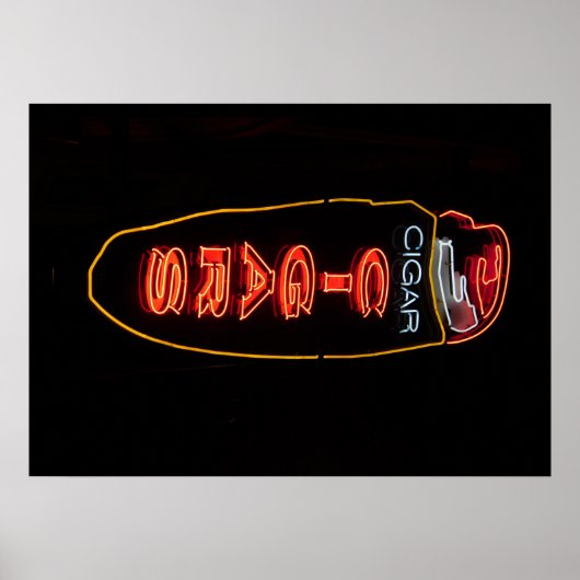 Zigarrenladen Neon-Schild Poster (Vorne)