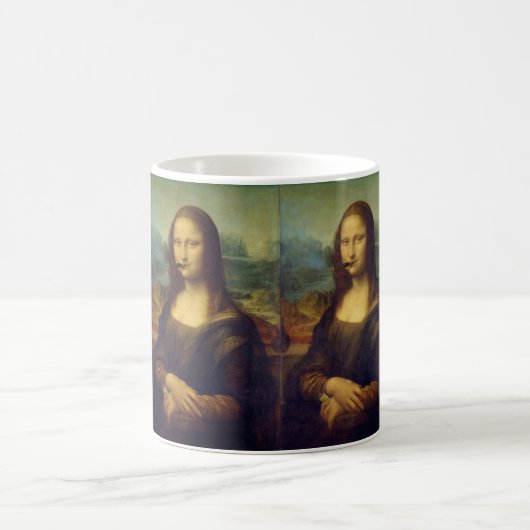 Zigarrenraucher Funny Mona Lisa Rauchen Kaffeetasse (Mittel)