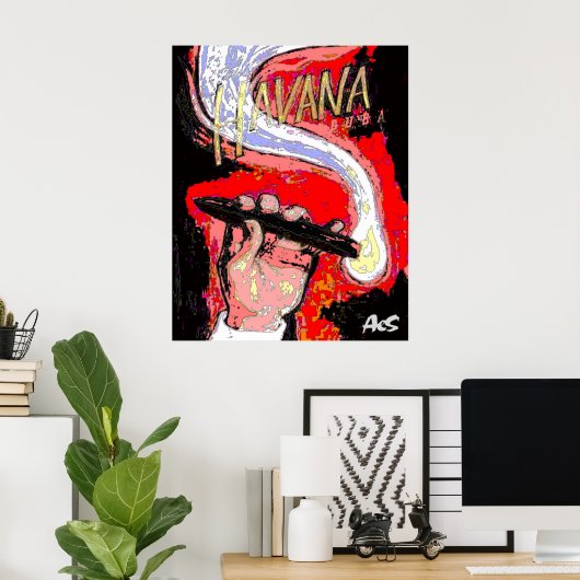 Zigarrenraucher Poster (Heimbüro)