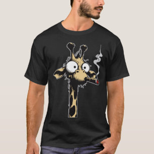 Zigarrenrauchgiraffe lustiges Tier T-Shirt