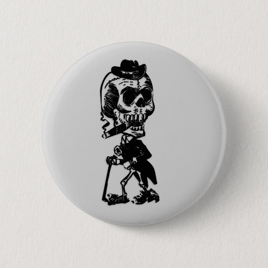 Zigarrenrauchskelett Button (Vorderseite)