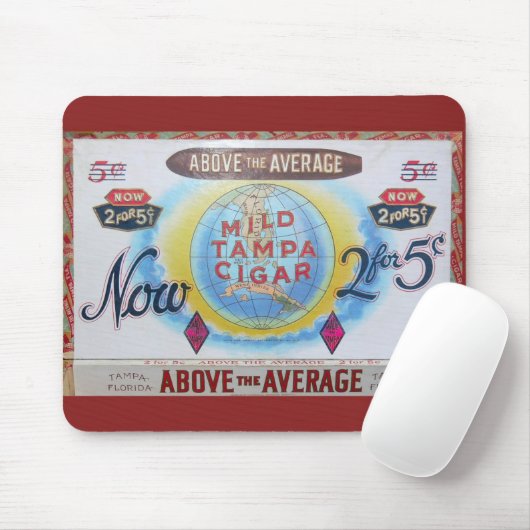 Zigarrenschachtel-Vintager Aufkleber Mousepad (Mit Mouse)
