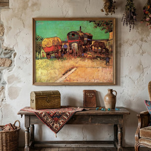 Zigeuner mit Wohnwagen von Vincent van Gogh Poster
