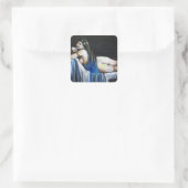 ZIGEUNERBLAU QUADRATISCHER AUFKLEBER (Tasche)