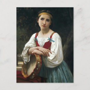 Zigeunermädchen mit Tambourin von Bouguereau Postkarte
