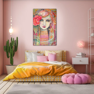 Zigeunerrose Bohemian Beauty Leinwandkunst Leinwanddruck