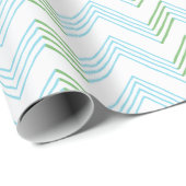 Ziggy Chevron in Green and Aqua Geschenkpapier (Rolleneckpunkt)