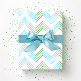 Ziggy Chevron in Grün und Aqua Geschenkpapier