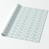 Ziggy Chevron in Grün und Aqua Geschenkpapier (Ungerollt)